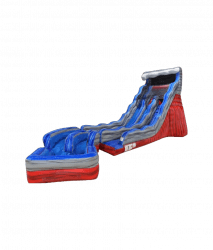 Red, White & Blue Drop Wave Slide with a Pool