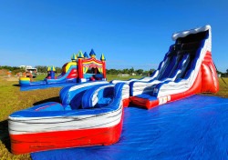 received 199169259704176 1714433258 Red, White & Blue Drop Wave Slide with a Pool