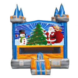 Santa and Snowman with Christmas Tree  Orange Castle