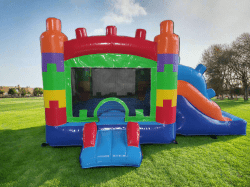 mini blocks bounce n slide outside view 1726622191 Mini Block Bounce House